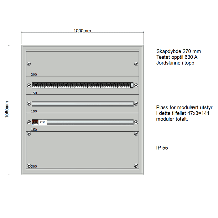 Modulskap 1000x1060 3-5 rader