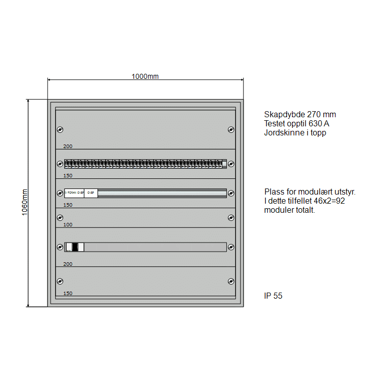 160A Modulskap 1000x1060 2 rader