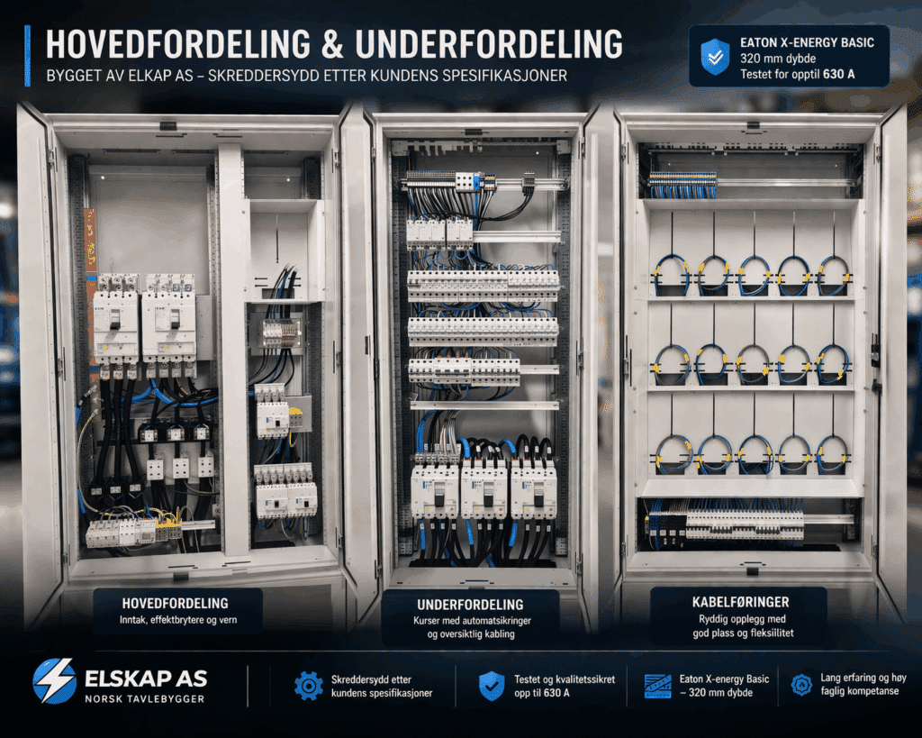 Tavlebygger Reinsvoll – hovedtavle produsert av Elskap AS