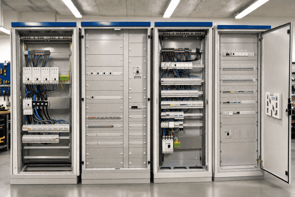 Underfordeling bygget i Eaton X-Energy tavlesystem med strukturert oppbygning og vern
